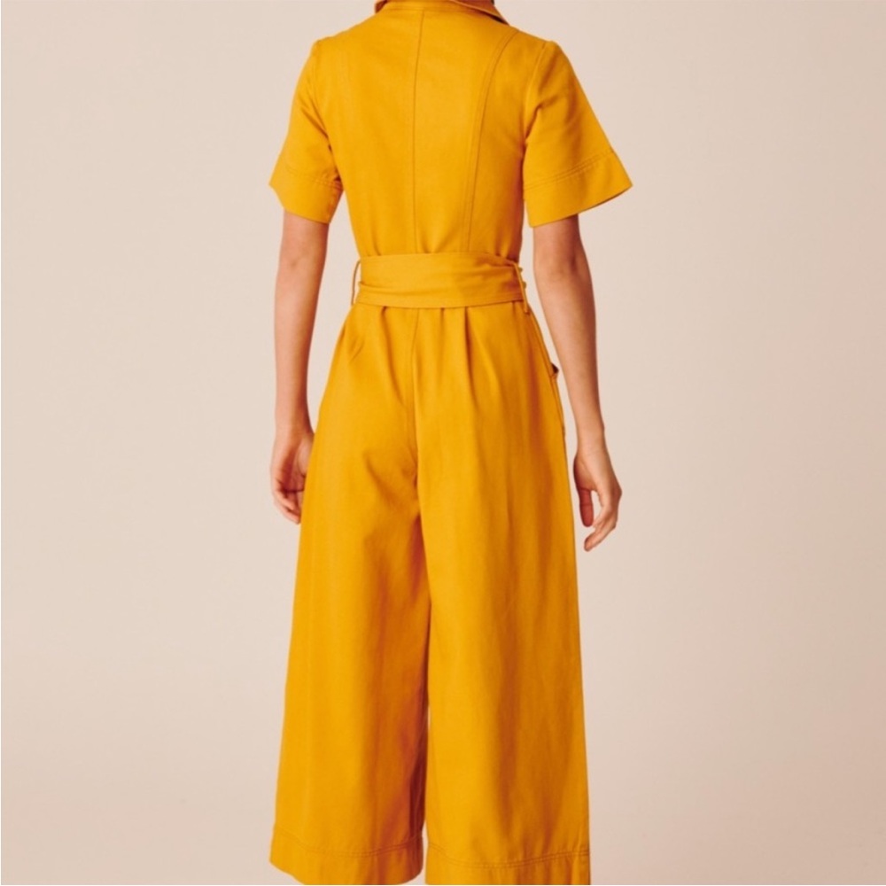 C/MEO Collective Denim Wide Leg Front Zip Belted Jumpsuit - Picture 2 of 8